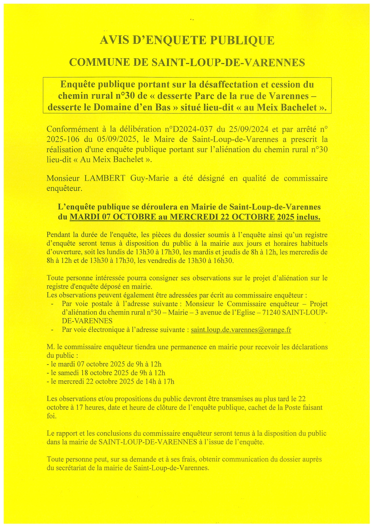  avis d'enquête publique