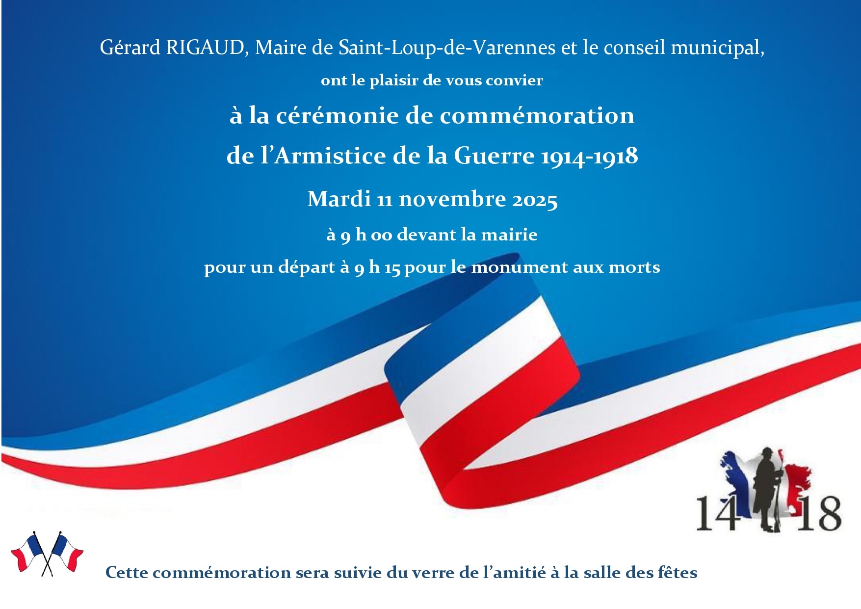 Invitation cérémonie 11 Novembre
